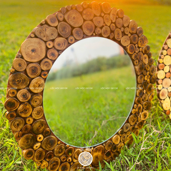 Timeless Depth– Eco-Friendly Burnt Wooden Mirror – The Best Gift for Home Lovers