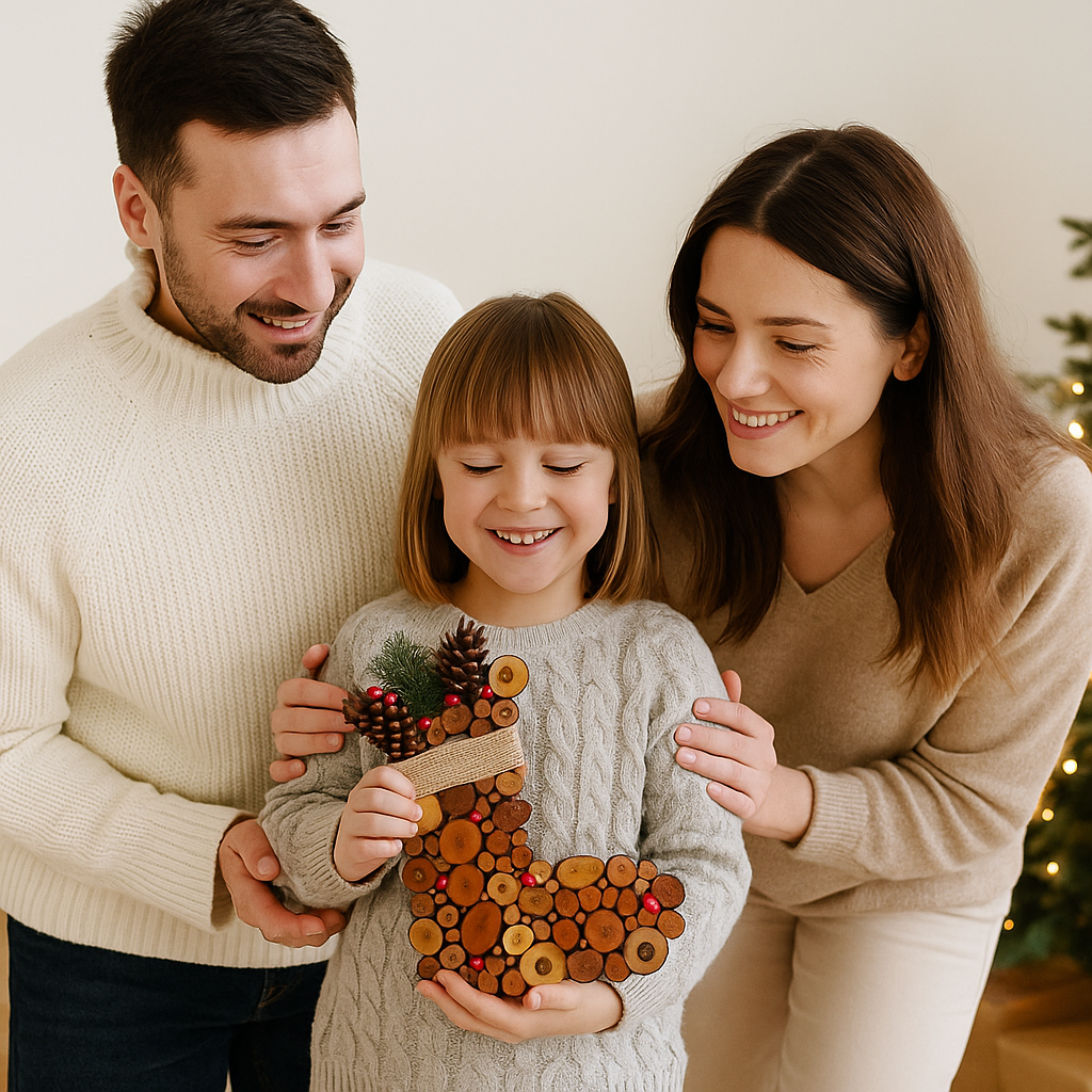 “A Stocking Full of Joy” – Sustainably Made Rustic Wooden Wall Art – The Best Gift for Friends & Families