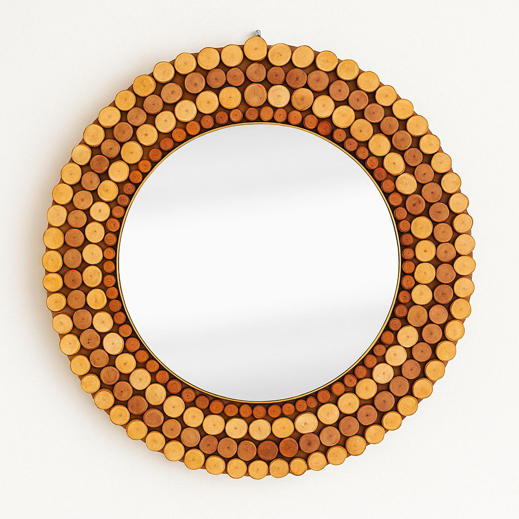 Where Nature Meets You – Eco-Friendly Wood Slice Mirror – The Best Gift for Loved Ones
