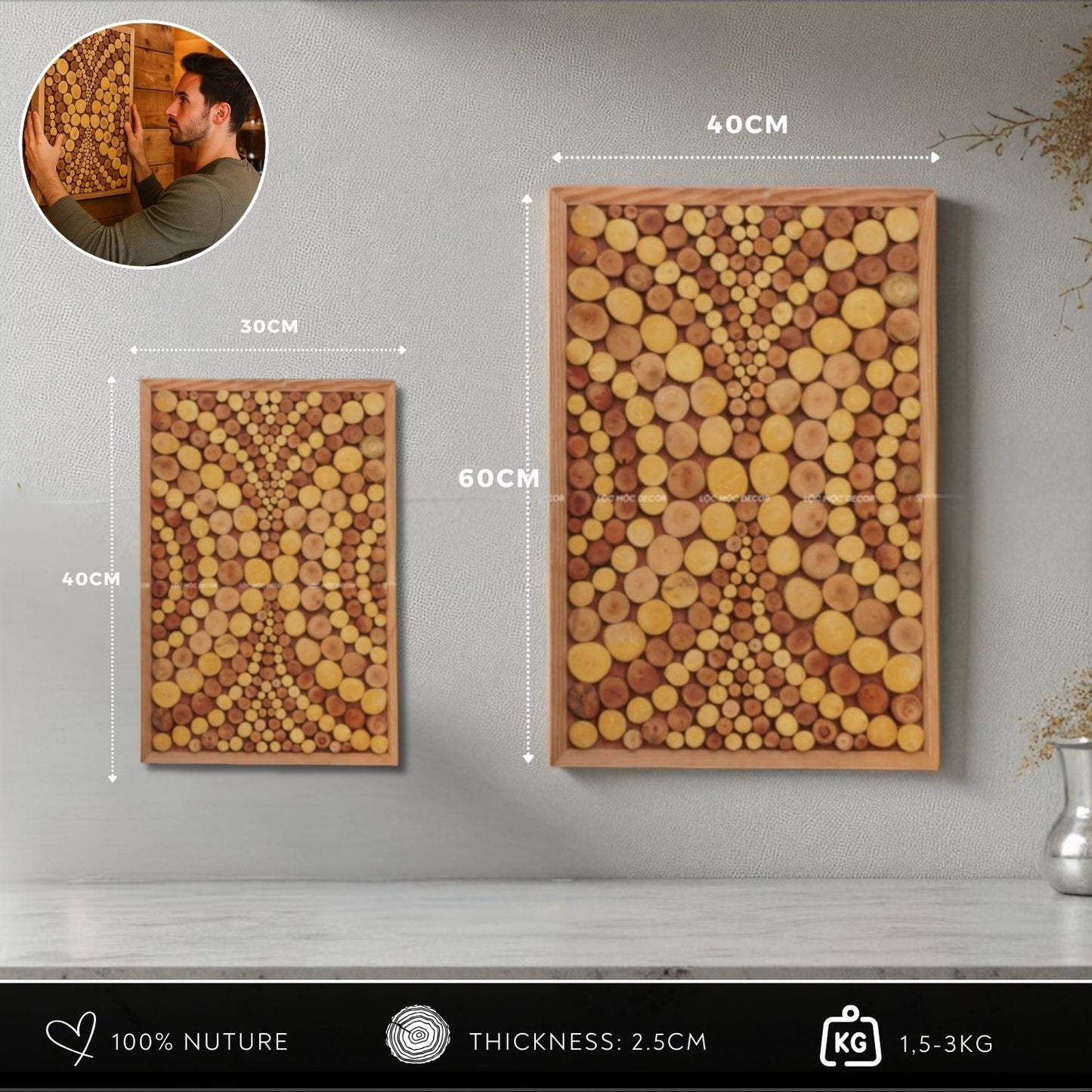Balanced by Nature– Eco-Friendly Wooden Wall Art – The Best Gift for Home Lovers