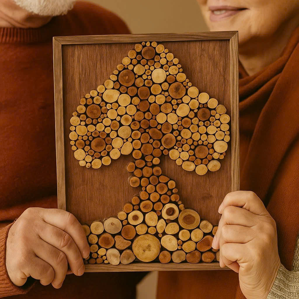 Where Family Grows Strong – Sustainably Made Wood Slice Wall Art – A Unique Gift for Parents
