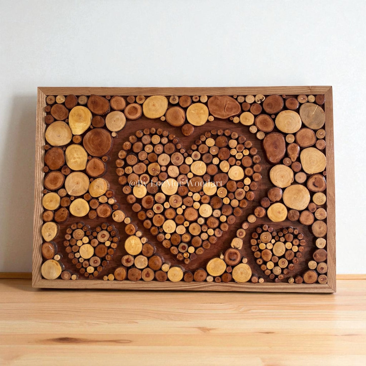 Love Grows Here – Handcrafted from Recycled Wood Heart Wall Art – A Special Gift for Families & Couples