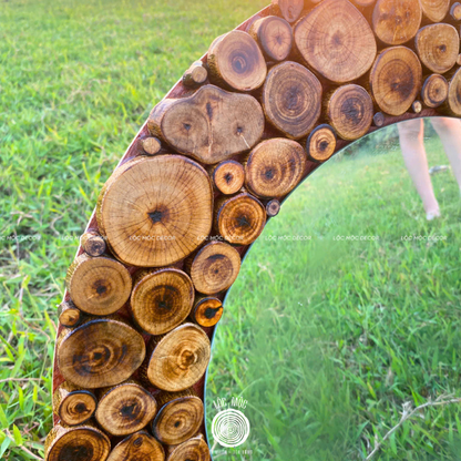 Timeless Depth– Eco-Friendly Burnt Wooden Mirror – The Best Gift for Home Lovers