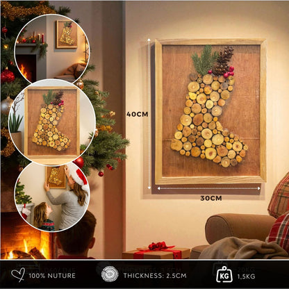 Christmas Stocking - Wooden Wall Art - Christmas Gift For Mom, Dad, Sisters, Brothers