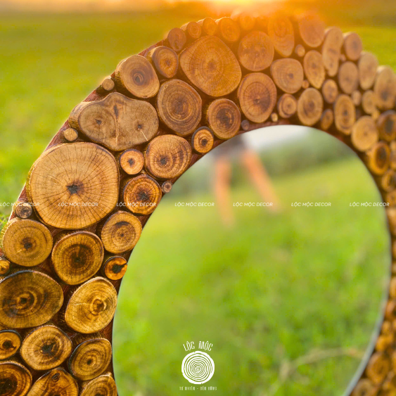 Timeless Depth– Eco-Friendly Burnt Wooden Mirror – The Best Gift for Home Lovers