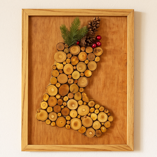 Christmas Stocking - Wooden Wall Art - Christmas Gift For Mom, Dad, Sisters, Brothers