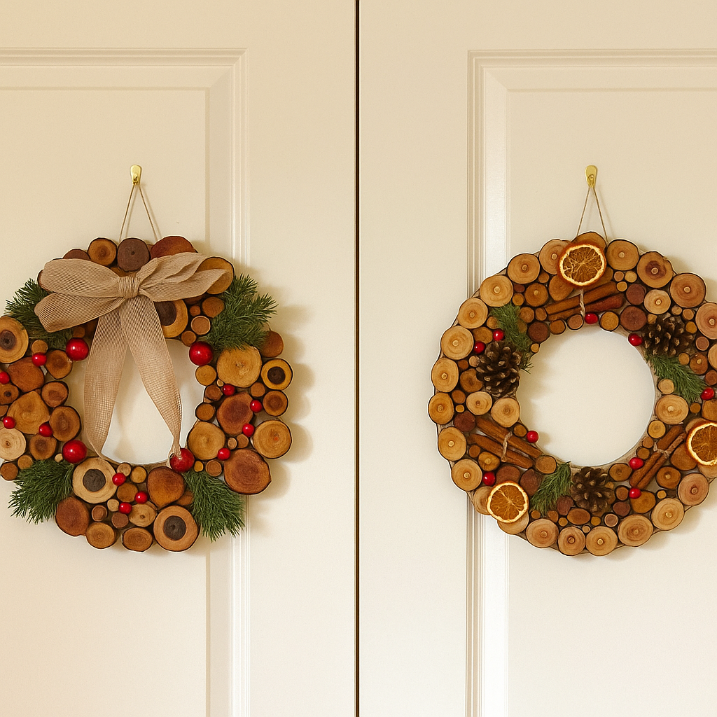 Christmas Wreath with A Bow – Wooden Wall Art – Christmas Gift For Mom, Dad, Brothers, Sisters, Friends