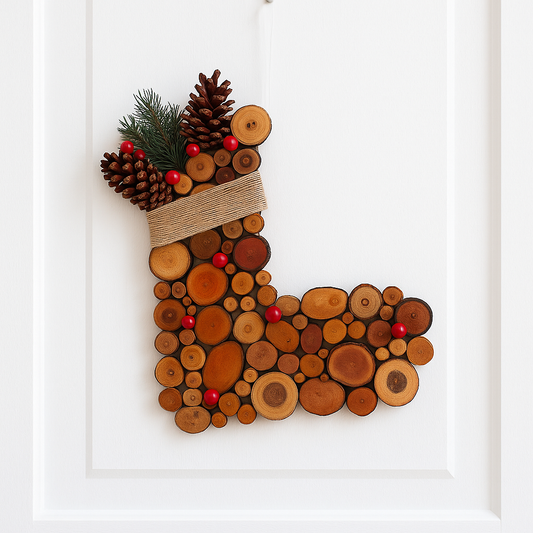 “A Stocking Full of Joy” – Sustainably Made Rustic Wooden Wall Art – The Best Gift for Friends & Families