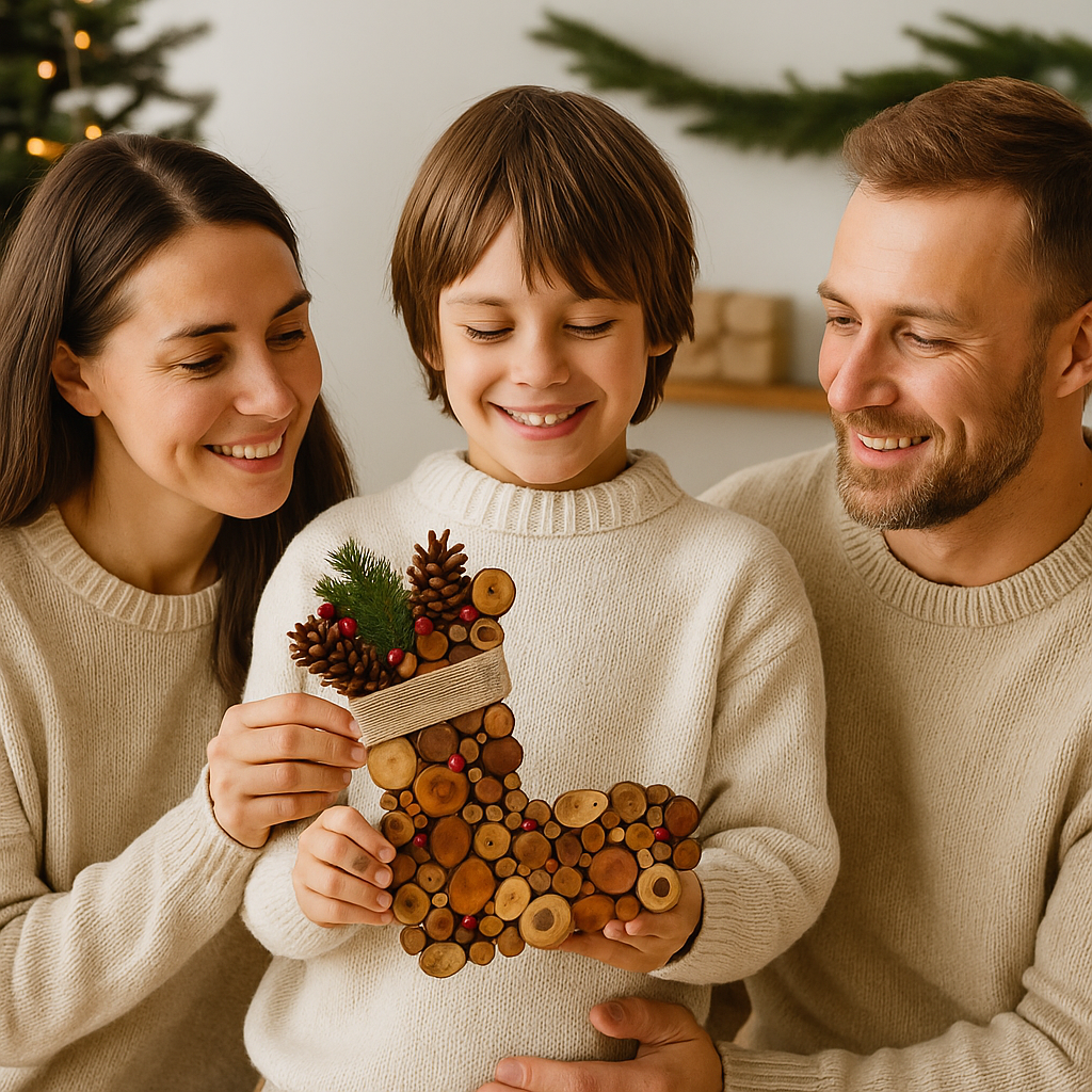 “A Stocking Full of Joy” – Sustainably Made Rustic Wooden Wall Art – The Best Gift for Friends & Families