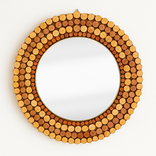 Where Nature Meets You – Eco-Friendly Wood Slice Mirror – The Best Gift for Loved Ones