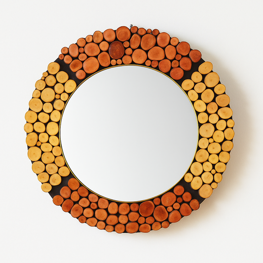 Circles of Warmth– Handcrafted from Recycled Wood Mirror – A Unique Gift for Families & Friends
