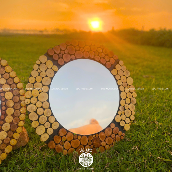Circles of Warmth– Handcrafted from Recycled Wood Mirror – A Unique Gift for Families & Friends