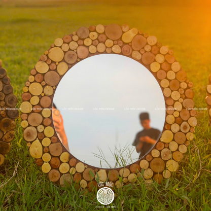 Simplicity Reflects Beauty – Handcrafted Rustic Wooden Mirror – A Special Gift for Families & Friends