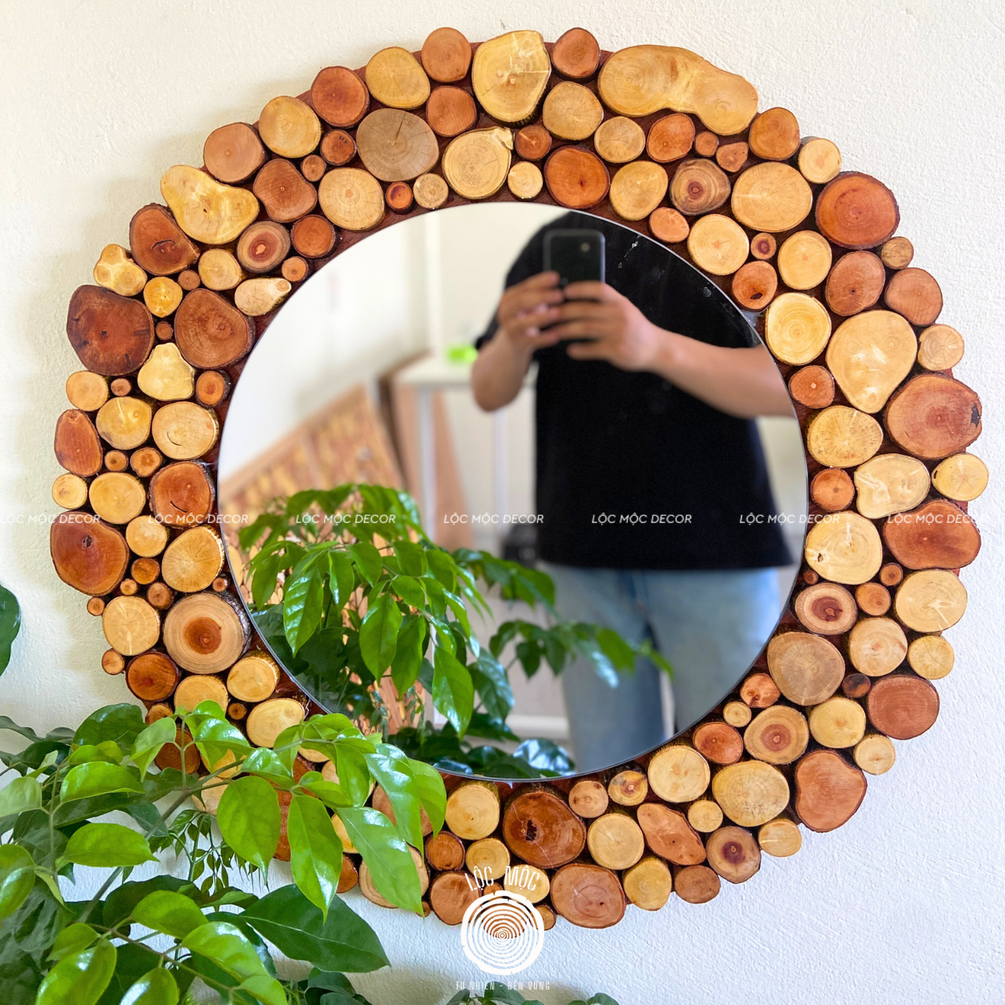 Simplicity Reflects Beauty – Handcrafted Rustic Wooden Mirror – A Special Gift for Families & Friends