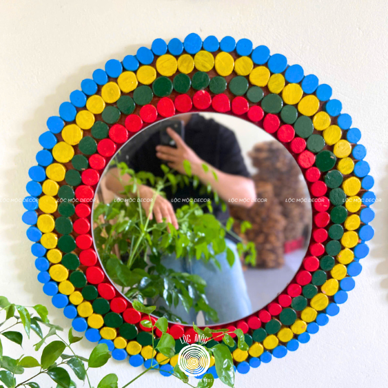 Vibrance in Every Reflection – Eco-Friendly Wooden Mirror – The Best Gift for Home Lovers