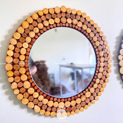 Where Nature Meets You – Eco-Friendly Wood Slice Mirror – The Best Gift for Loved Ones