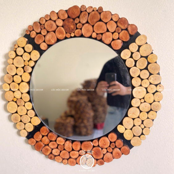 Circles of Warmth– Handcrafted from Recycled Wood Mirror – A Unique Gift for Families & Friends