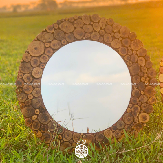 Timeless Depth– Eco-Friendly Burnt Wooden Mirror – The Best Gift for Home Lovers
