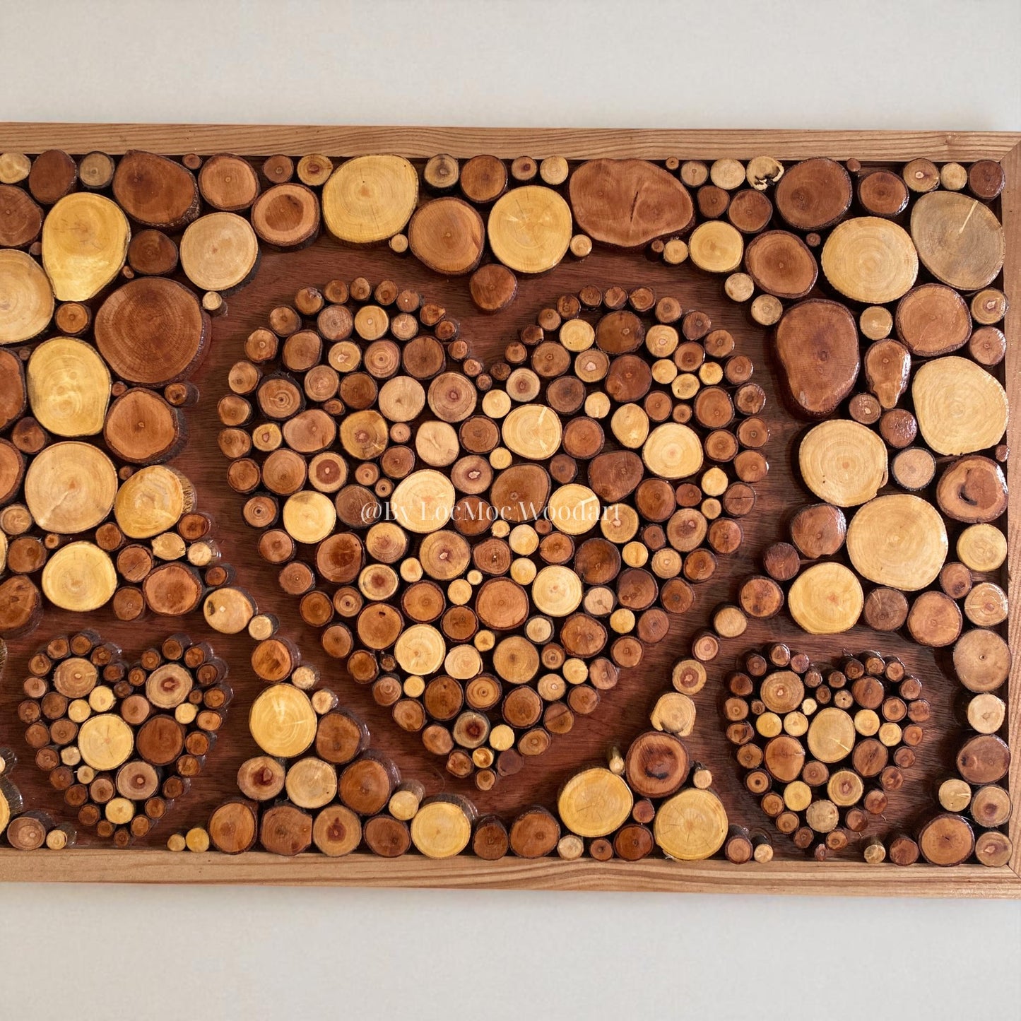 Love Grows Here – Handcrafted from Recycled Wood Heart Wall Art – A Special Gift for Families & Couples