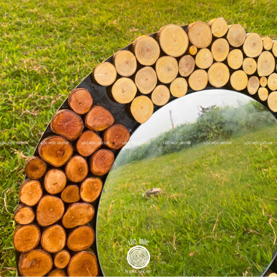 Circles of Warmth– Handcrafted from Recycled Wood Mirror – A Unique Gift for Families & Friends