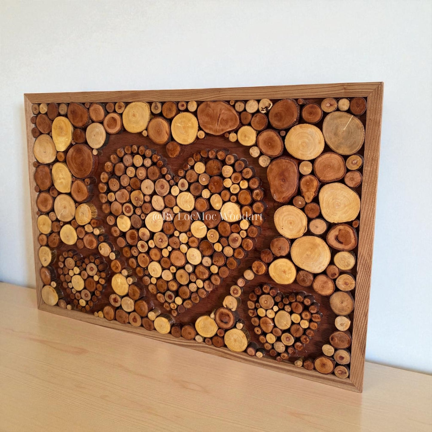 Love Grows Here – Handcrafted from Recycled Wood Heart Wall Art – A Special Gift for Families & Couples