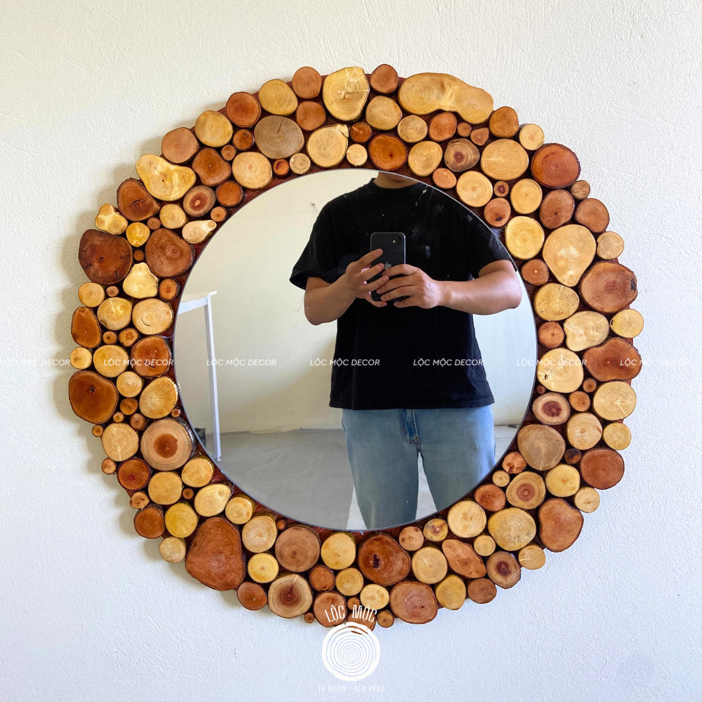 Simplicity Reflects Beauty – Handcrafted Rustic Wooden Mirror – A Special Gift for Families & Friends