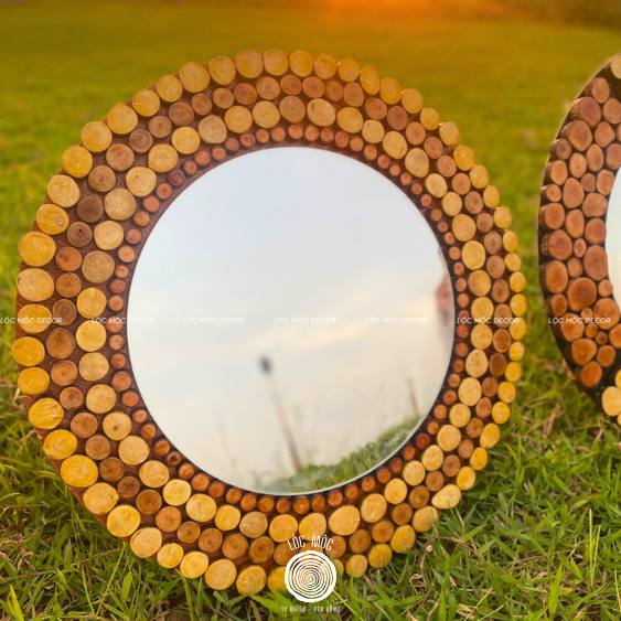 Where Nature Meets You – Eco-Friendly Wood Slice Mirror – The Best Gift for Loved Ones
