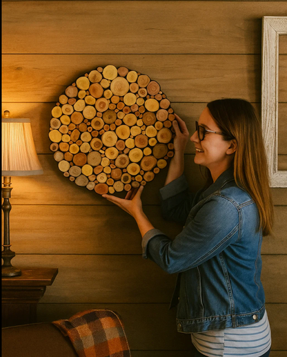 A Circle of Love – Handcrafted from Recycled Wood Wall Art – A Special Gift for Friends & Families