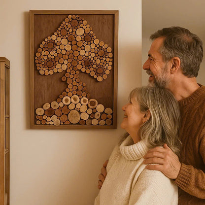 Where Family Grows Strong – Sustainably Made Wood Slice Wall Art – A Unique Gift for Parents