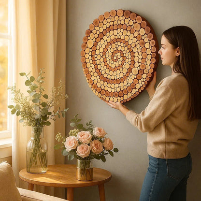 Spiral of Life – Handcrafted from Recycled Wood Wall Art – Gift for Friends & Families